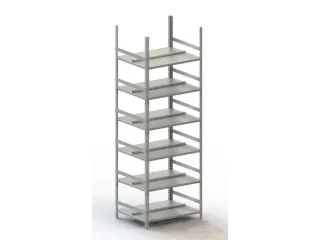 Schroefstelling Basisveld Ral7035 1850x754x604mm 6legborden 80kg - 1