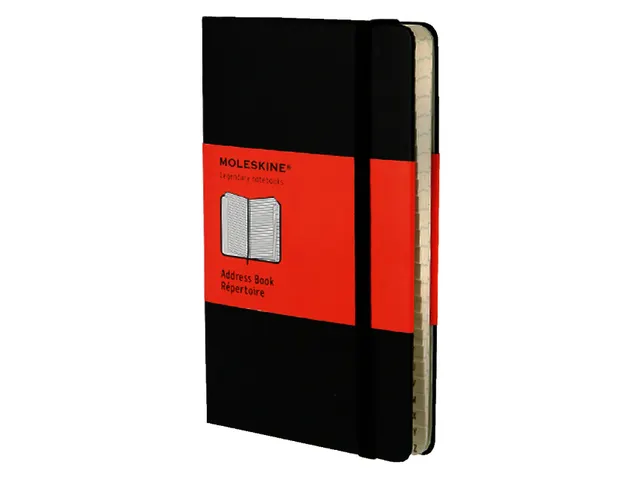 Adresboek Moleskine Large 130x210mm hard cover lijn zwart