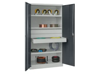 systeemkast,HxBxD 1950x1040x630mm,3xStalen bodem,RAL7035,front RAL7016 - 2