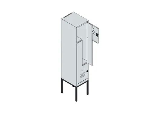 Z-garderobekast,HxBxD 2120x400x500mm,vak B 200/400mm,draaigrendel