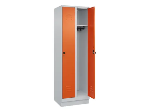 locker,HxBxD 1950x600x500mm,2vak,vak B 300mm,draaigrendel,sokkel