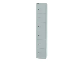 lockerkast,HxBxD 1802x305x305mm,1x6vakken,cil.-slot,romp lichtgrijs - 3