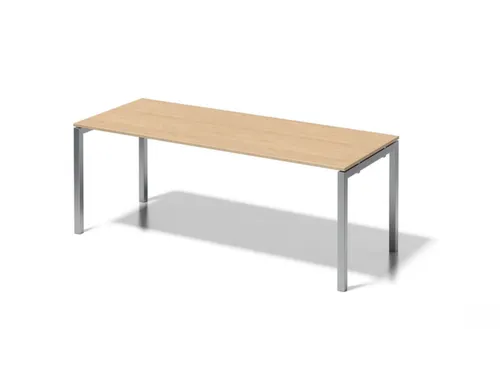 bureau HxBxD 740x2000x800mm blad esdoorn 4-voeten zilverkleurig