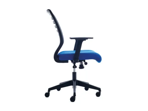 Bureaustoel,Synchroonmech.,M. Armleuningen,Zitting Schuimstof Blauw