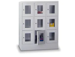 lockerkast,HxBxD 855x1200x500mm,3x2vakken,RAL7035,front RAL6011