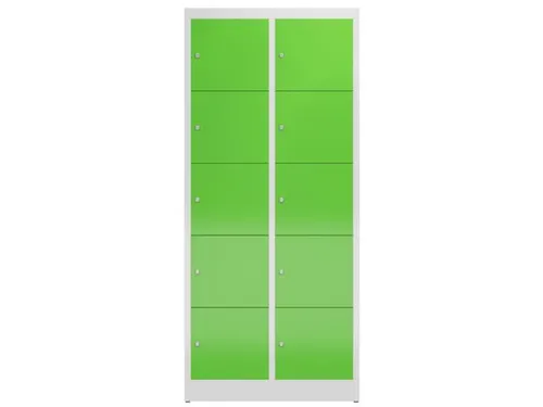 lockerkast,HxBxD 1800x800x500mm,2x5vakken,cil.-slot,romp RAL7035