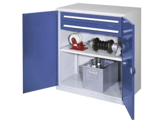Materiaalkast Dubbelwandige Deur 1100x1000x600mm 1legbord 2laden - 1
