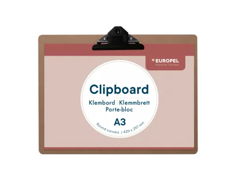 Europel Klembord A3 MDF Liggend Hout