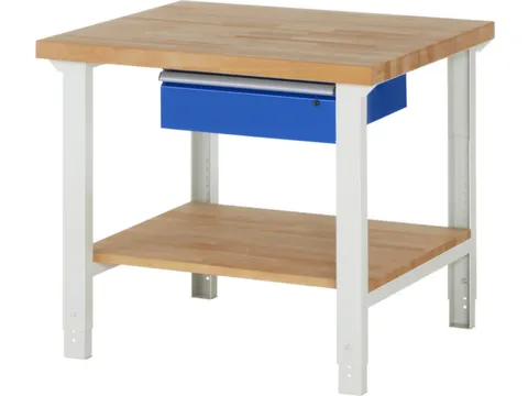 établi HxlxP 790-1140x1000x900mm plateau hêtre force 750kg 4 pieds