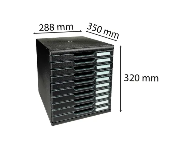 Ladenblok MODULO A4 10 laden Ecoblack Zwart