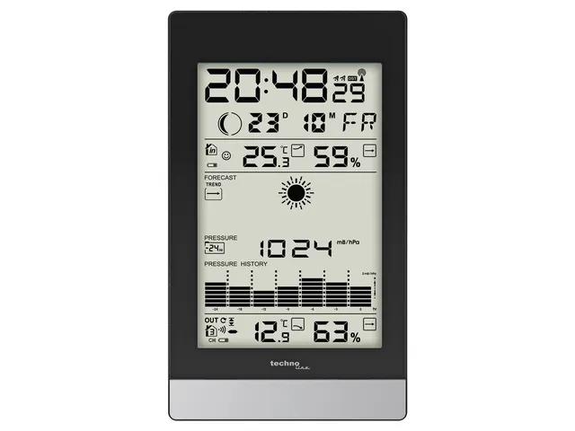 Weerstation Technoline WS 9050 108x184x28mm zwart/zilver met 1 buitens