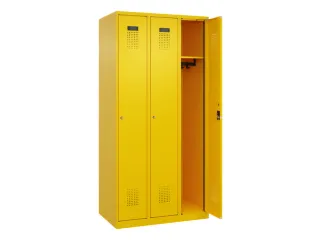 locker,HxBxD 1850x900x500mm,3vak,vak B 300mm,cil.-slot,staand op vloer - 2
