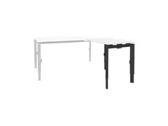 Bureau Linesto N3 aanbouwtafel 120x60cm krijtwit 25mm zwart