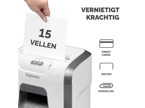 Papiervernietiger Fellowes 15C 4x40mm wit