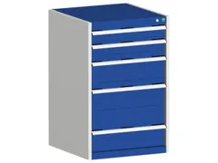 ladekast HxBxD 1000x650x525mm 5laden romp RAL7035 front RAL5010