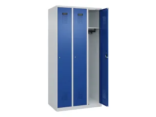 locker,HxBxD 1850x900x500mm,3vak,vak B 300mm,cil.-slot,staand op vloer - 2
