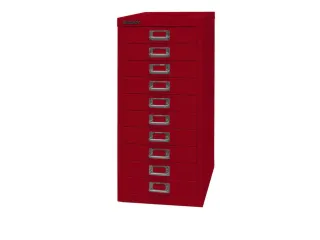 kantoor-ladekast HxBxD 590x279x380mm 10 laden romp kardinaalrood staal - 4