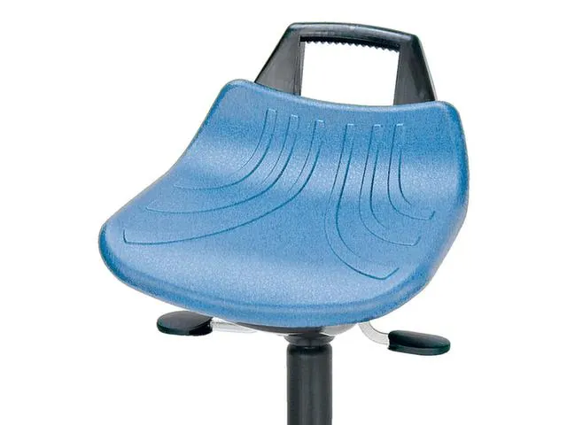 Draaikruk 500-630mm Pu Blauw Neiging Gasveer Verchroomd Wielen