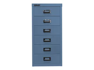 kantoor-ladekast HxBxD 590x279x380mm 6 laden romp + front blauw staal - 2