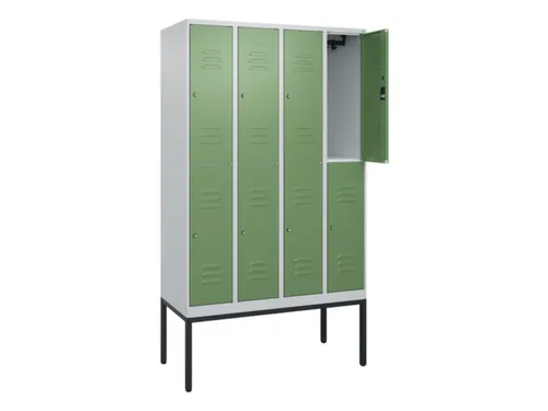dubbeldekse locker,HxBxD 2120x1200x500mm,4x2vak.,vak B 300mm,cil.-slot