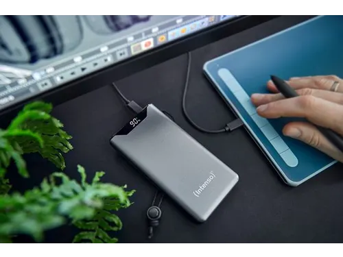 F10000 Powerbank 10.000 mAh Li-Po Display PD en QC 3.0 grijs