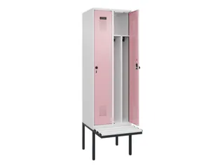 locker met bank,voor scheiding van kleding,HxBxD 2120x600x815mm,2vak - 1