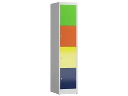 Lockerkast 1800x415x500mm 1x4 vakken cilinderslot, multicolor