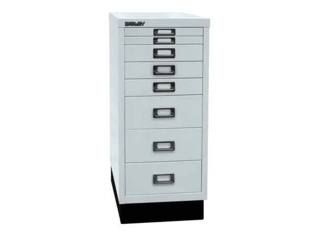 kantoor-ladekast HxBxD 670x279x380mm 8 laden romp lichtgrijs staal