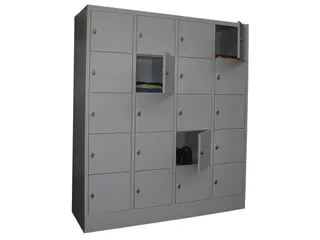 lockerkast,RAL 7035,HxBxD 1850x1600x500mm,4x5vakken,vak B 400mm - 1