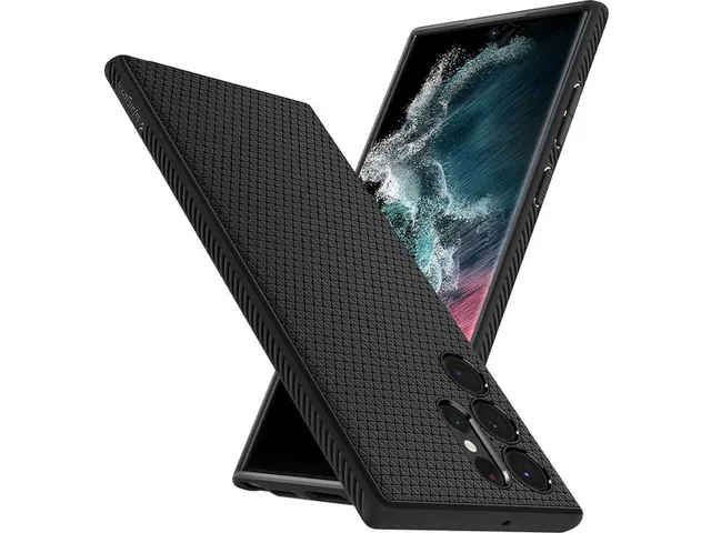 Spigen Liquid Air Samsung Galaxy S22 Ultra Hoesje Back Cover Zwart