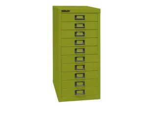 kantoor-ladekast HxBxD 590x279x380mm 10 laden romp + front groen staal - 4