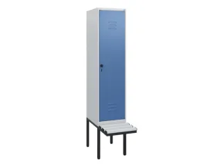 locker met bank,HxBxD 1950x400x815mm,1vak,vak B 400mm,draaigrendel - 1