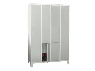 lockerkast,HxBxD 1850x1600x500mm,4x3vakken,RAL7035,front RAL7035 - 2