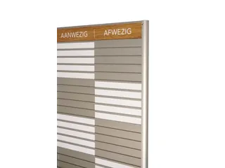 Menoor In-Uit bord 35 namen Aluminium Aanwezig/Afwezig Houtlook - 3