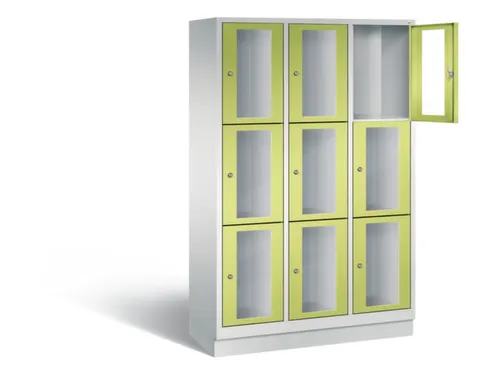 Lockerkast 1800x1200x500mm 3x3 vakken Cilinderslot, Sokkel RDS1108060