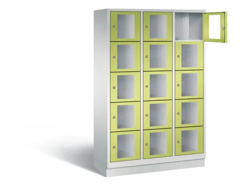 Lockerkast 1800x1200x500mm 3x5 vakken Cilinderslot, Sokkel, RDS1108060