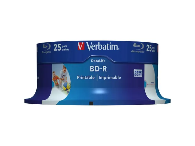 Verbatim Blu Ray Disc 25Gb 6X (25) Cb Worm 43811 Cake Box Inkjet Print