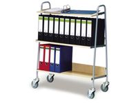 Ordnerwagen Draagverm. 120Kg 3Etage(S) Houten Legborden Zilverkleurig