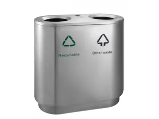 Recycling Afvalbak Indoor 82 Liter mat RVS - 1