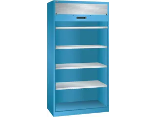roldeurkast 1950x1000x580mm 4xStalen bodem cil.-slot sokkel RAL5012 - 1