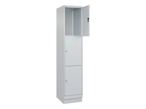 lockerkast,HxBxD 1950x400x500mm,1x3vakken,vak B 400mm,cil.-slot,sokkel