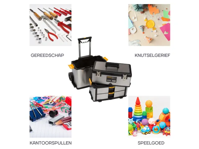 Gereedschapswagen 3-in-1 Trolley RVS 570x354x830mm 167 Liter