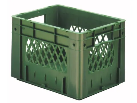 Euronorm Stapelkrat Groen 270x400x300mm 23.3l Opengewerkt/Bodem Gesl.