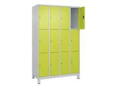 lockerkast,HxBxD 1950x1200x500mm,4x3vakken,vak B 300mm,cil.-slot