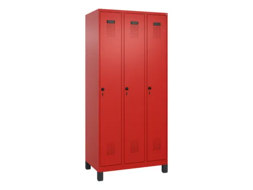 locker,HxBxD 1950x900x500mm,3vak,vak B 300mm,draaigrendel,voeten