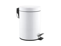 Pedaalafvalbak rond 3 liter wit PP1303