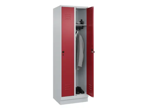 locker,HxBxD 1950x600x500mm,2vak,vak B 300mm,draaigrendel,sokkel