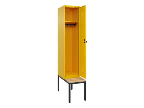 locker met bank,HxBxD 2120x400x815mm,1vak,vak B 400mm,draaigrendel