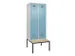locker met bank,voor scheiding van kleding,HxBxD 2120x800x815mm,2vak