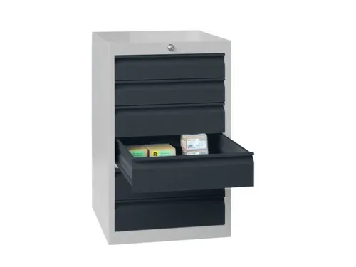 ladekast 800x715x600mm 6laden cilinderslot RAL7035 front RAL7016